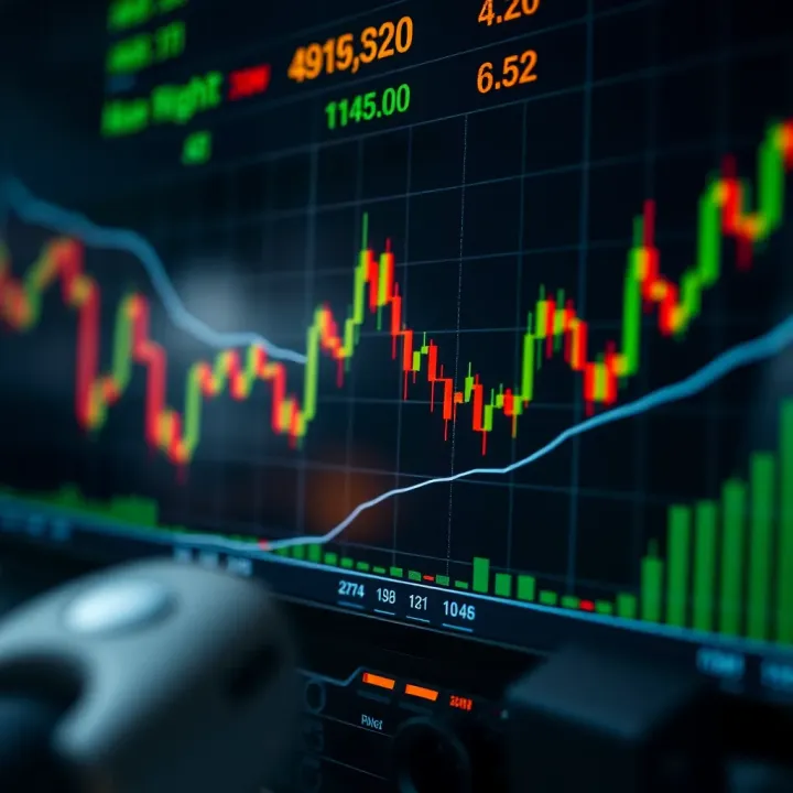 Graph illustrating automated forex trading strategy and currency exchange rates