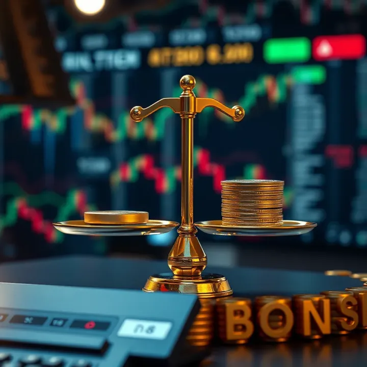 Conceptual graphic depicting the balance of risks and benefits in binary options trading bonuses