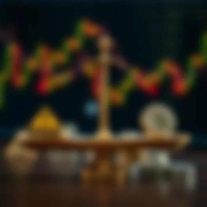 Balancing Risks and Rewards in Binary Trading Conceptual graphic representing the balance of risks and rewards in binary trading with symbols of caution and profit