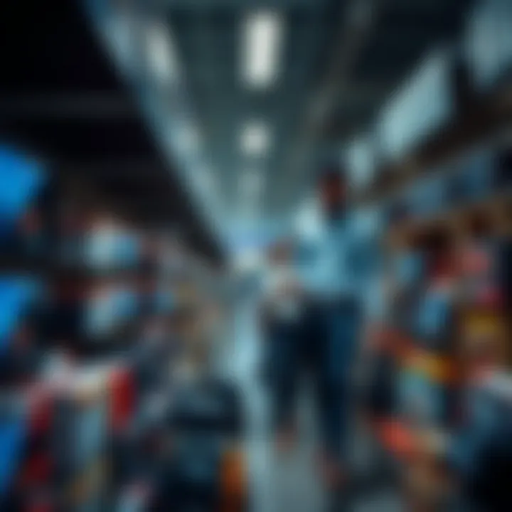 Black Friday Retail Discounts in South Africa Shoppers browsing discounted electronics in a busy South African retail store during Black Friday sales