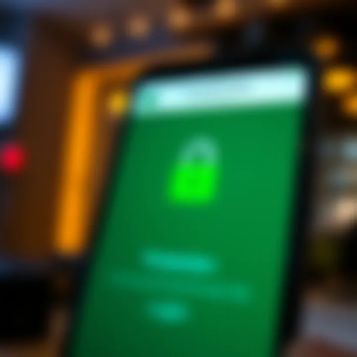 Secure login screen of a trading app emphasizing protection and privacy features