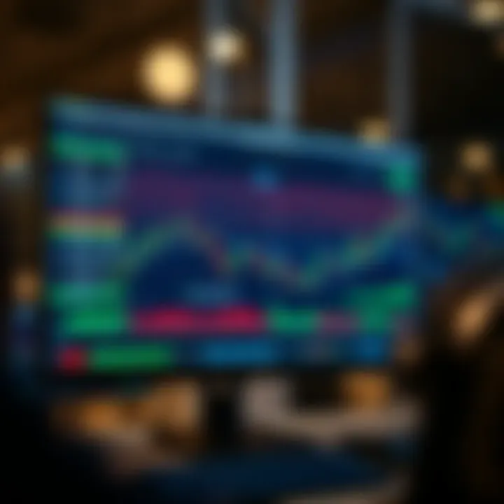 Forex Trading Platform Interface with Market Data and Analytical Tools User interface of a forex trading platform showing real-time market data and analysis tools