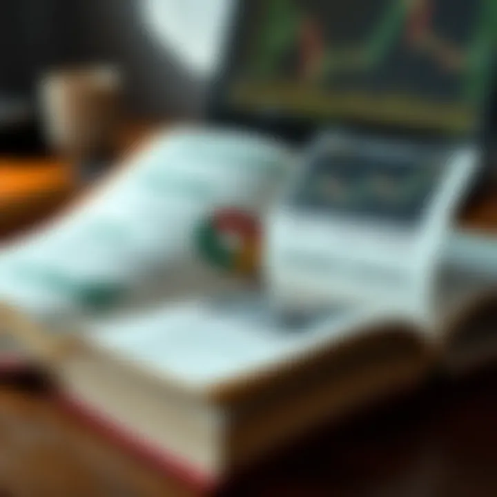 Open book with financial charts and binary options trading data