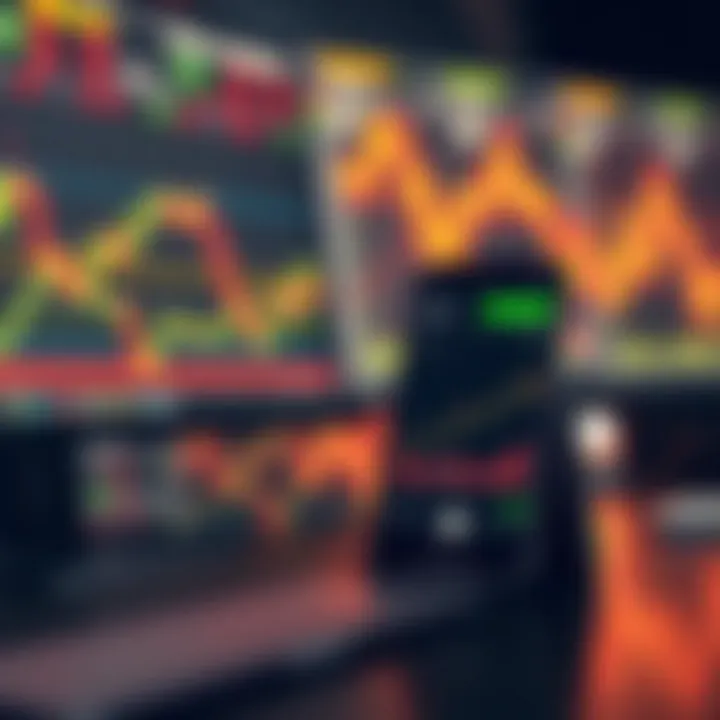 Safe Forex Trading Environment Using Demo Apps Conceptual illustration of safe forex trading environment using demo apps with financial graphs