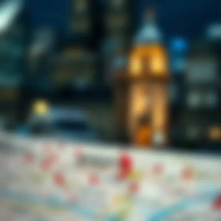 Map highlighting East London with indicators of forex market opportunities and local regulations