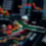 Currency exchange rates and risk management icons layered over a South African map