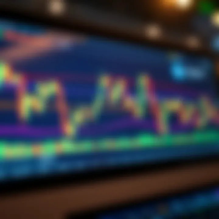 Chart displaying foreign exchange market trends and candlestick patterns