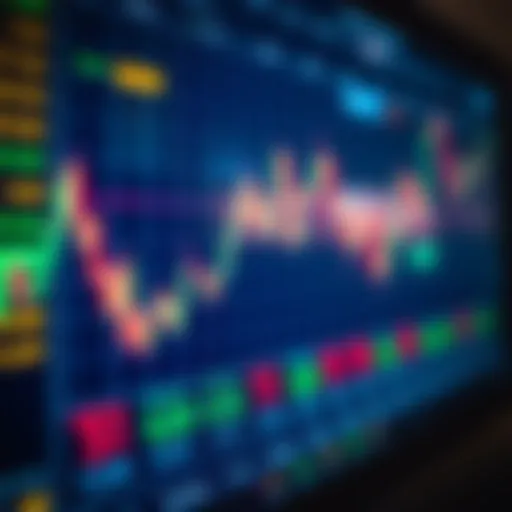 Currency Exchange Rate Fluctuations in Forex Trading Graph showing fluctuating currency exchange rates in a digital trading platform