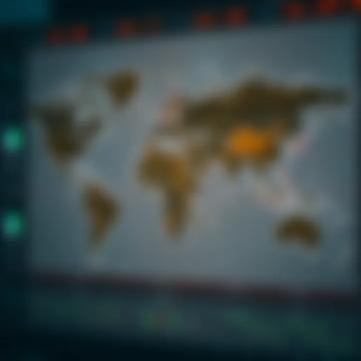 World map highlighting major forex trading sessions with South African time zone