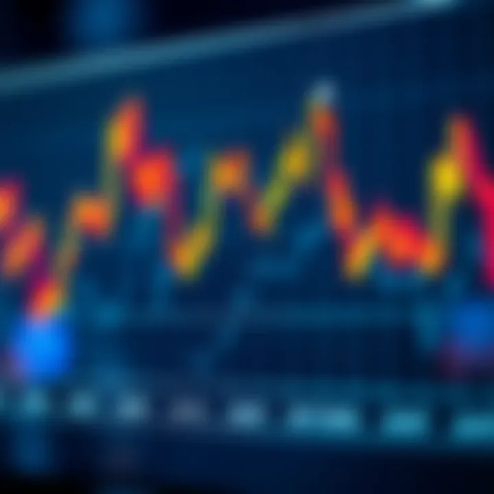 Graph illustrating currency exchange rate fluctuations in forex market