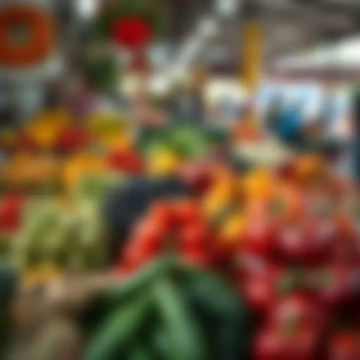 Fresh assortment of colorful fruits and vegetables at a Kuilsriver market stall