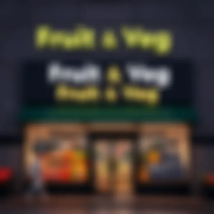 Exterior of the Fruit and Veg store in Willowbridge showing the entrance and signage during daytime