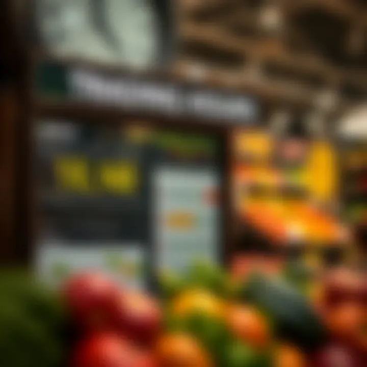 Clock displaying trading hours with a calendar highlighting holiday adjustments for shopping planning