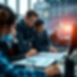 Business team analyzing data charts and graphs to identify potential risks