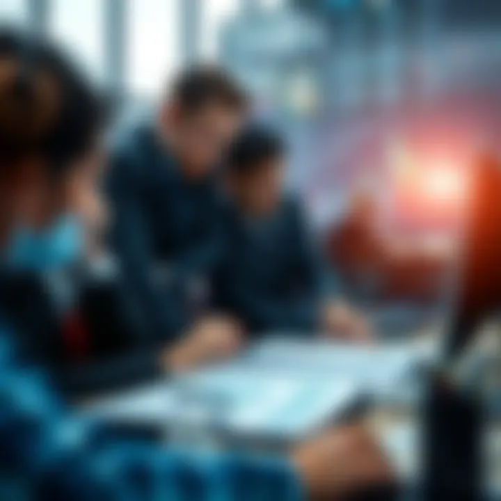 Business team analyzing data charts and graphs to identify potential risks