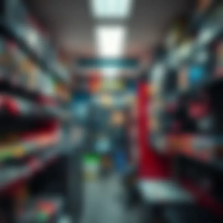 Inside a Game Store in Port Elizabeth Interior of a game store showing shelves filled with various gaming products and accessories