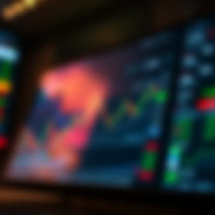 Illustration of forex trading platform dashboard displaying currency charts and account balance
