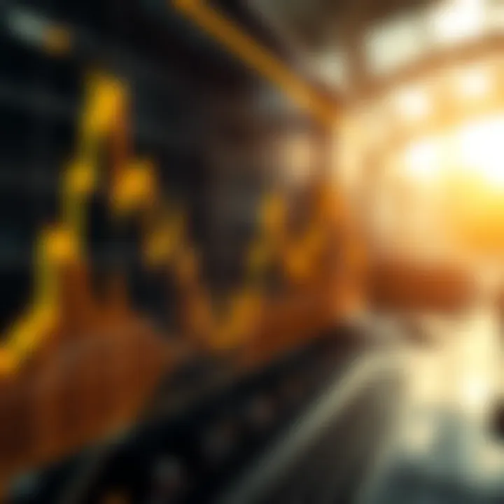 Graph showing gold price fluctuations with forex market indicators