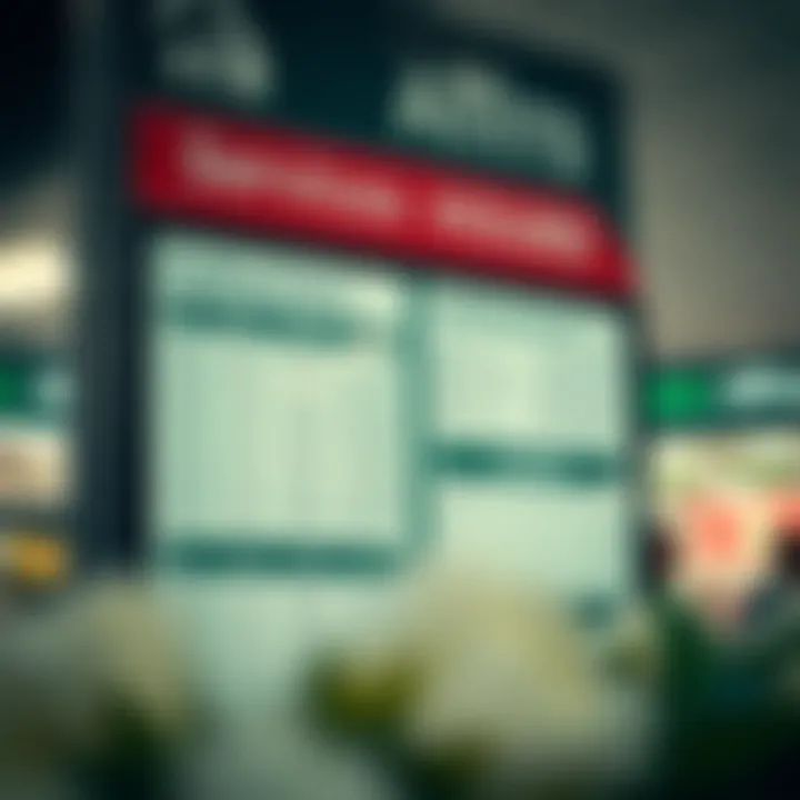 Informational board displaying trading hours and services available at Home Affairs Alberton