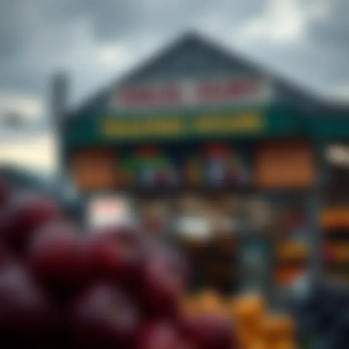 Exterior view of a fruit and vegetable store in Kenilworth showcasing open hours signage