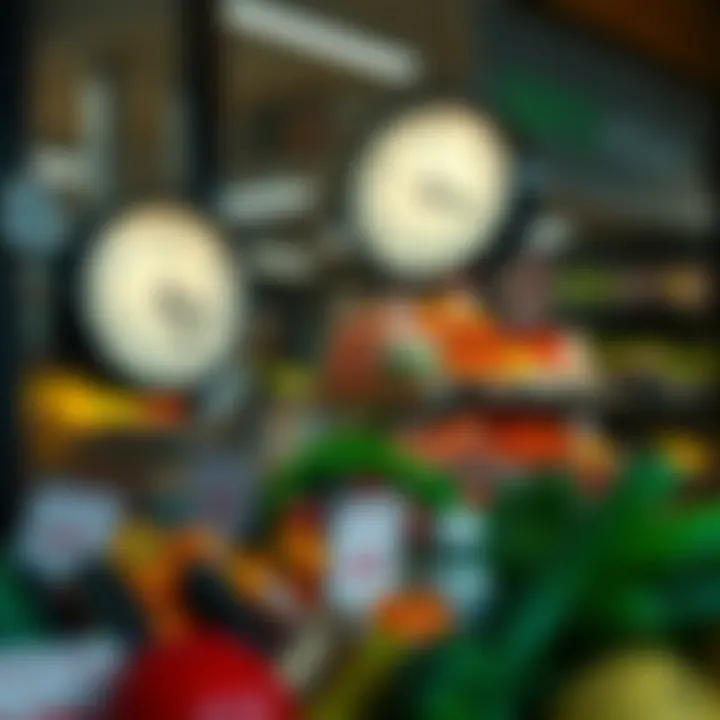 Clock indicating typical trading hours outside a Kuilsriver fruit and veg store