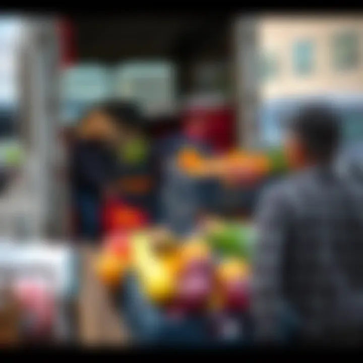 Farmers loading crates of produce onto a truck at a Montana agricultural trading hub