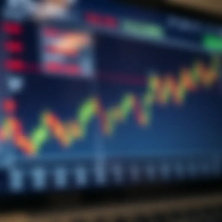 Graph showing currency exchange rates with upward trends on a digital trading platform