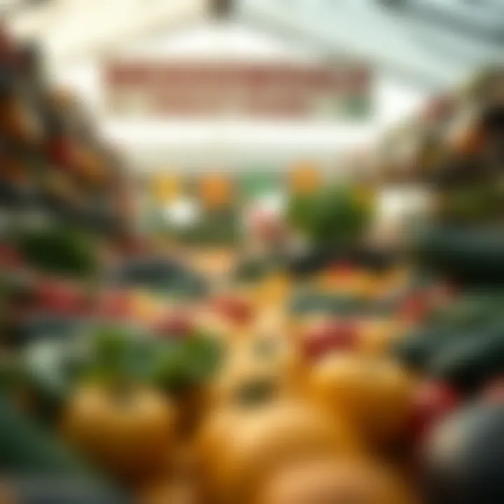 Fresh variety of seasonal fruits and vegetables available at the Meadowdale market