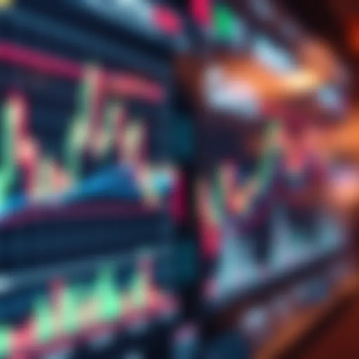 Graph showing automated trading signals and binary options market trends