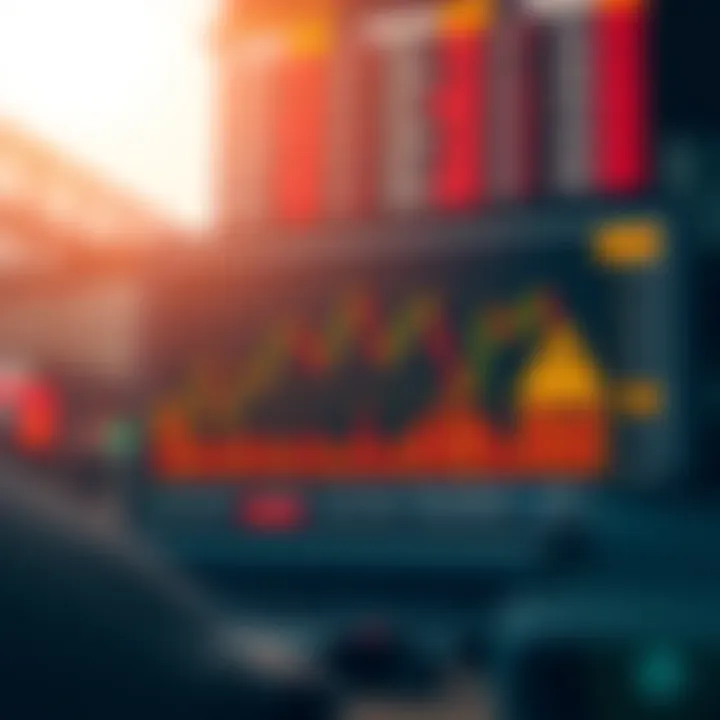 Illustration of a deceptive financial scheme with misleading binary options graph and warning icons
