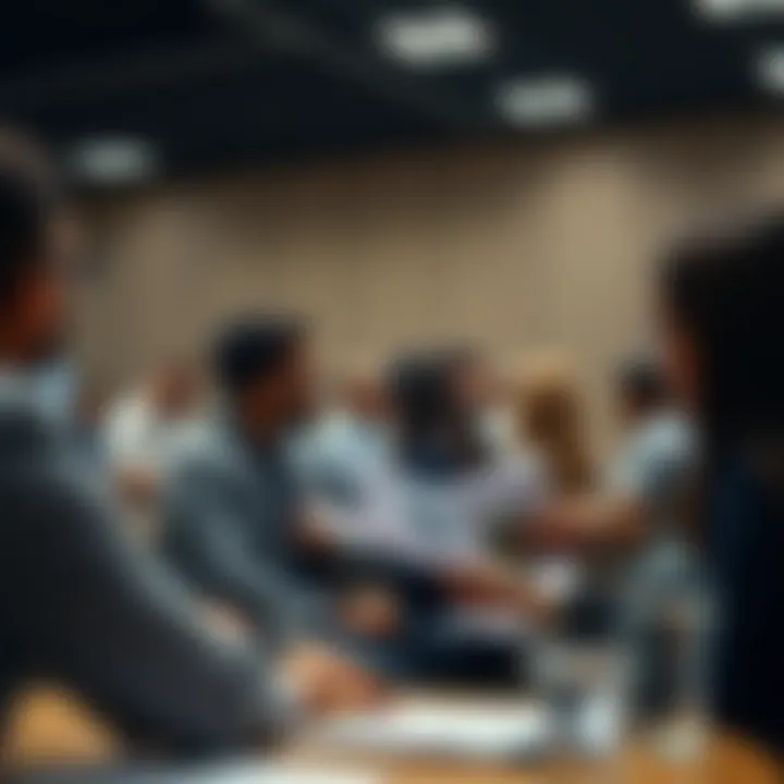 Participants engaging with educational materials in a forex trading seminar setting