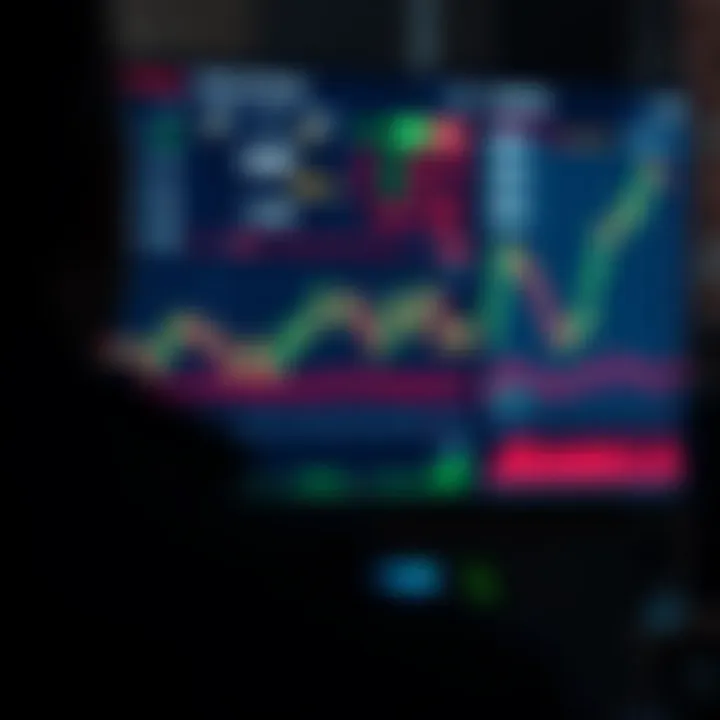 Illustration of a digital dashboard with binary options signals and market data