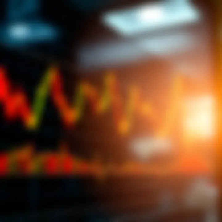 Graph showing binary trading signals with fluctuating market trends