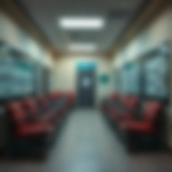 Customer waiting area inside the Winklespruit Licence Office with seating and information boards