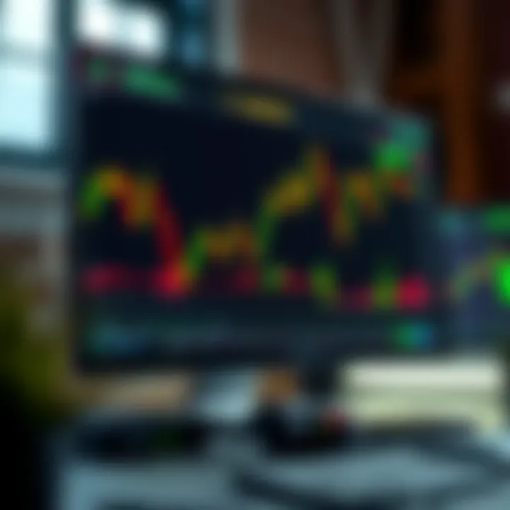 Visual representation of trading strategies and risk analysis on a computer screen