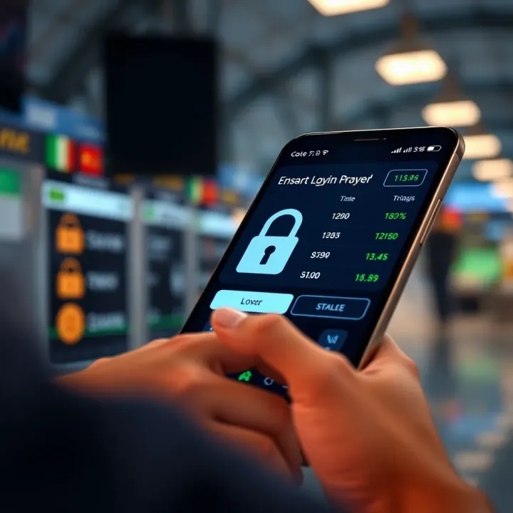 Illustration of secure login authentication for forex trading app emphasizing data protection