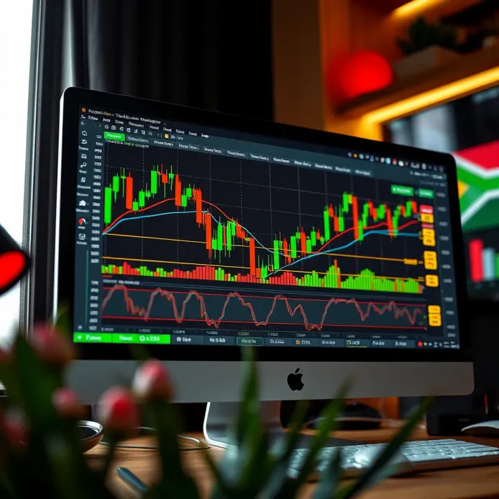 Forex Trading Tools and Features for South African Traders Illustration of a computer screen displaying forex charts and trading tools