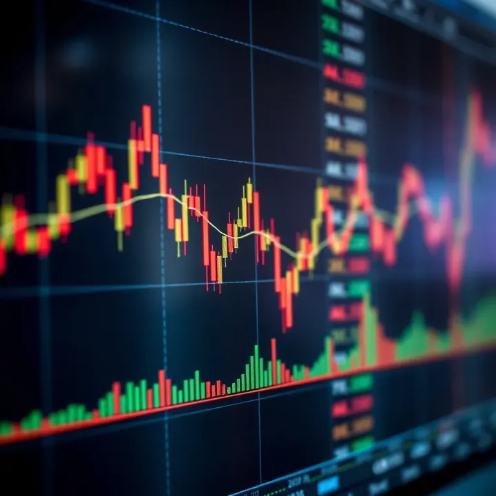 Graph showing forex market trends with highlighted indicators for trading analysis