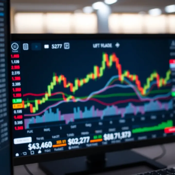 A digital forex trading platform displaying currency pairs and market charts