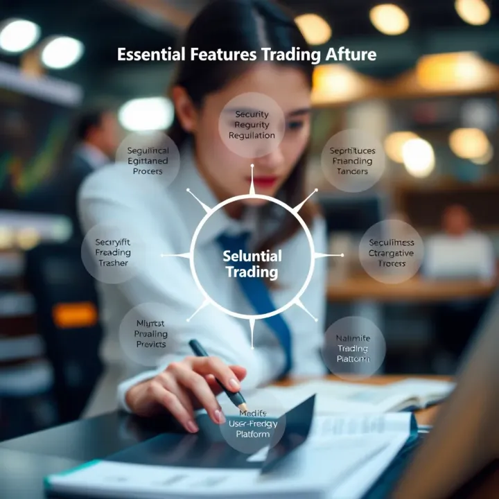 Diagram depicting key features of a reliable binary trading broker including security, regulation, and user-friendly platform