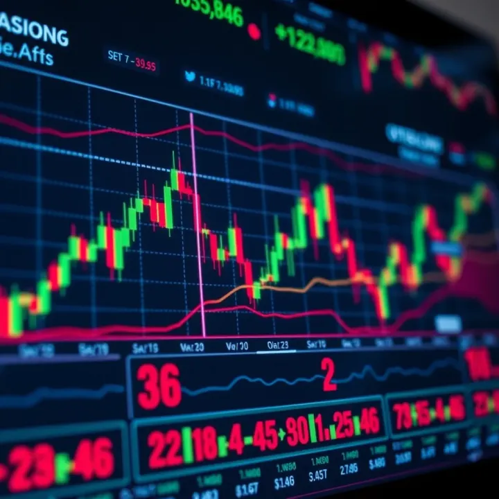 Chart displaying forex market trends and currency exchange rates