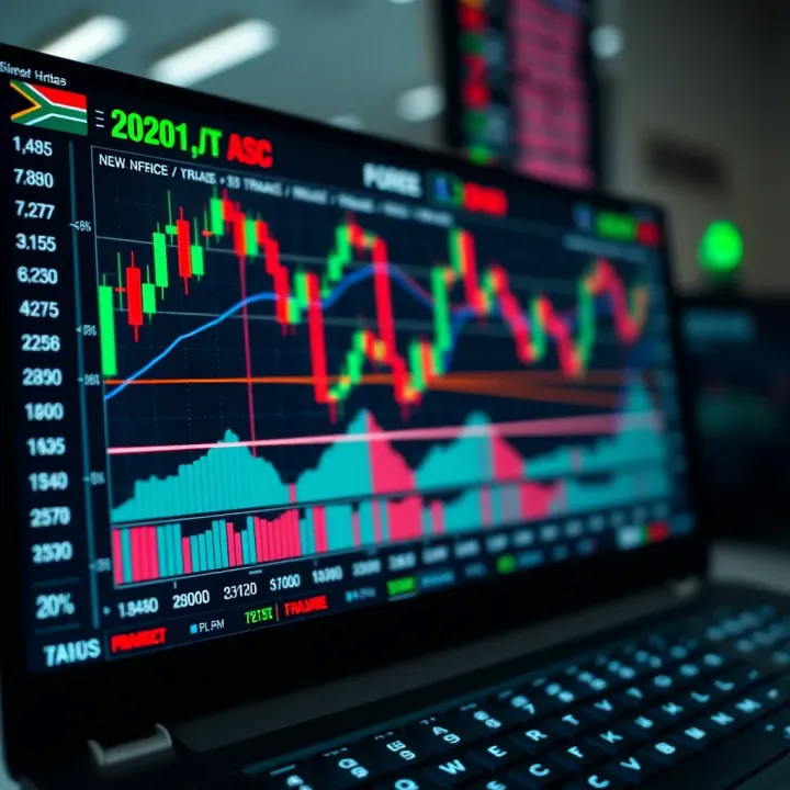 Screenshot of a forex trading platform interface showing charts and currency pairs typical for South African market traders