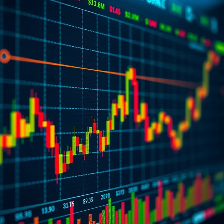 Graph showing forex trading trends and currency exchange rates