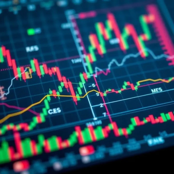 Various forex trading indicators and pattern examples overlaid on market charts