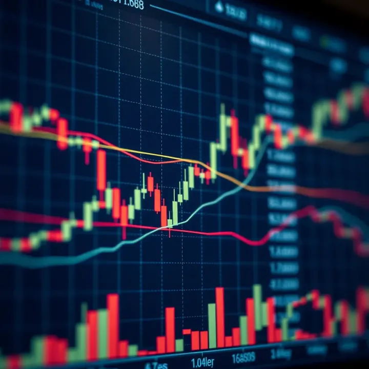 Forex Chart Illustrating Currency Pair Fluctuations Chart showing forex trading trends and currency pair fluctuations