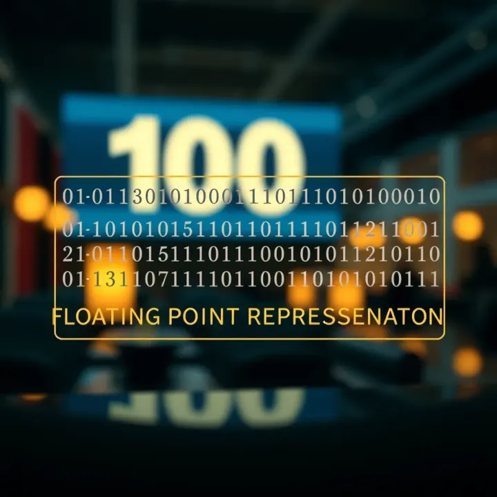 Conversion of Binary Numerals into Floating Point Representation Diagram illustrating the conversion of a binary numeral system to a floating point representation