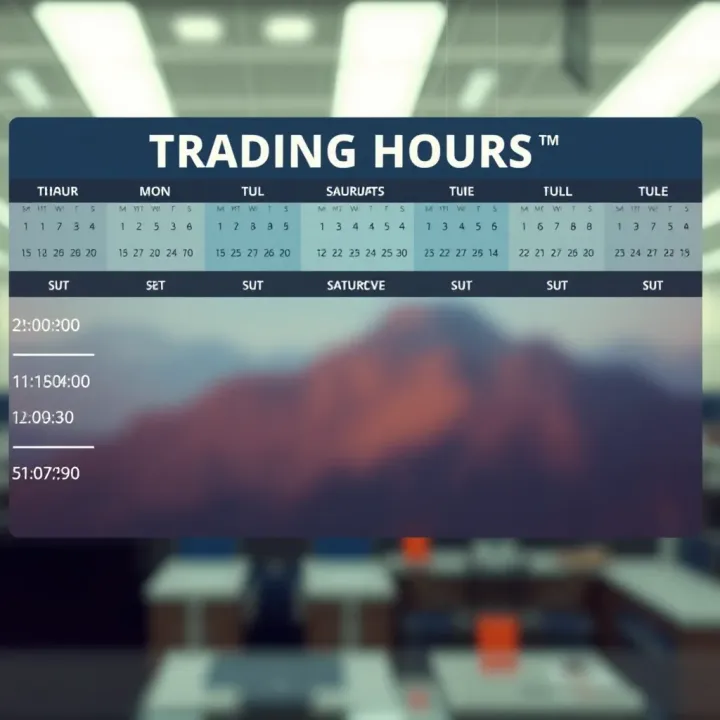 Trading Hours Schedule for Dr Kathan Portland Calendar highlighting different trading periods for Dr Kathan Portland