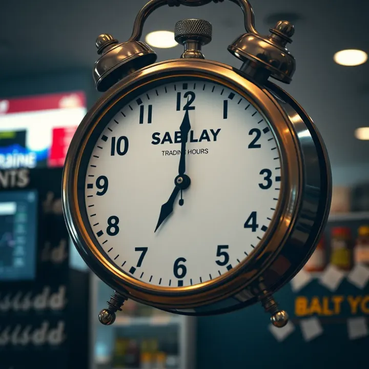 Clock displaying typical trading hours for a store