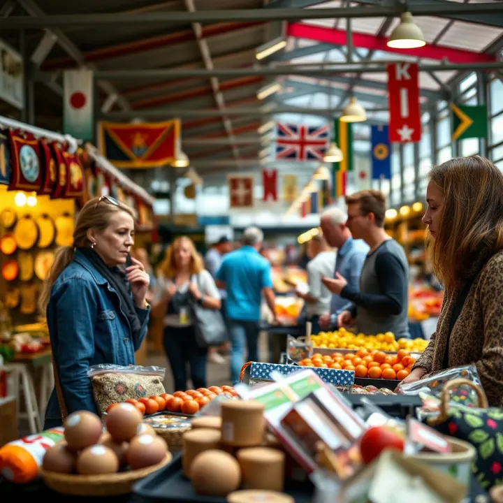 Visitors browsing vibrant market stands with handcrafted items and local foods at Durbanville Market
