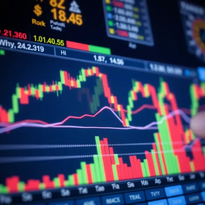 Technical Analysis Tools in Forex Trading Graph showing forex trading technical indicators with currency symbols and trend lines
